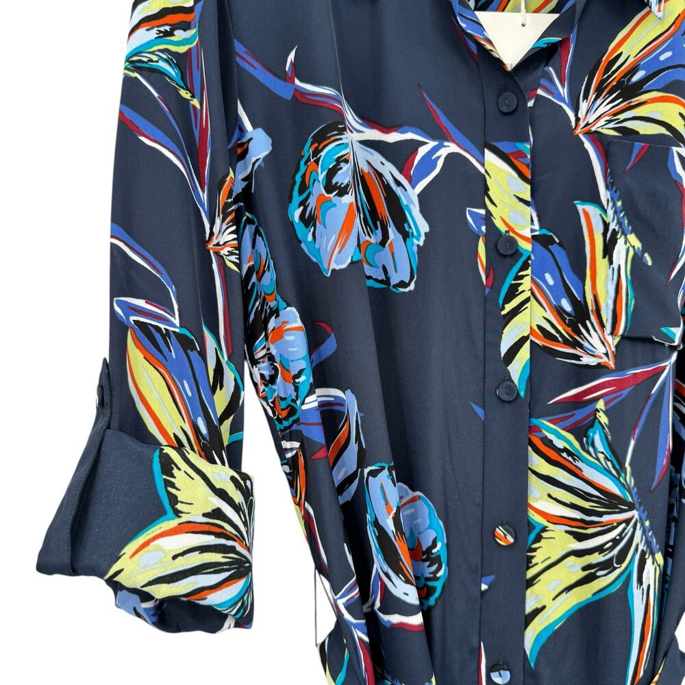 Diane von Furstenberg NWT Navy Prita Abstract Butterfly Print Silk Blend Dress - Picture 9 of 12